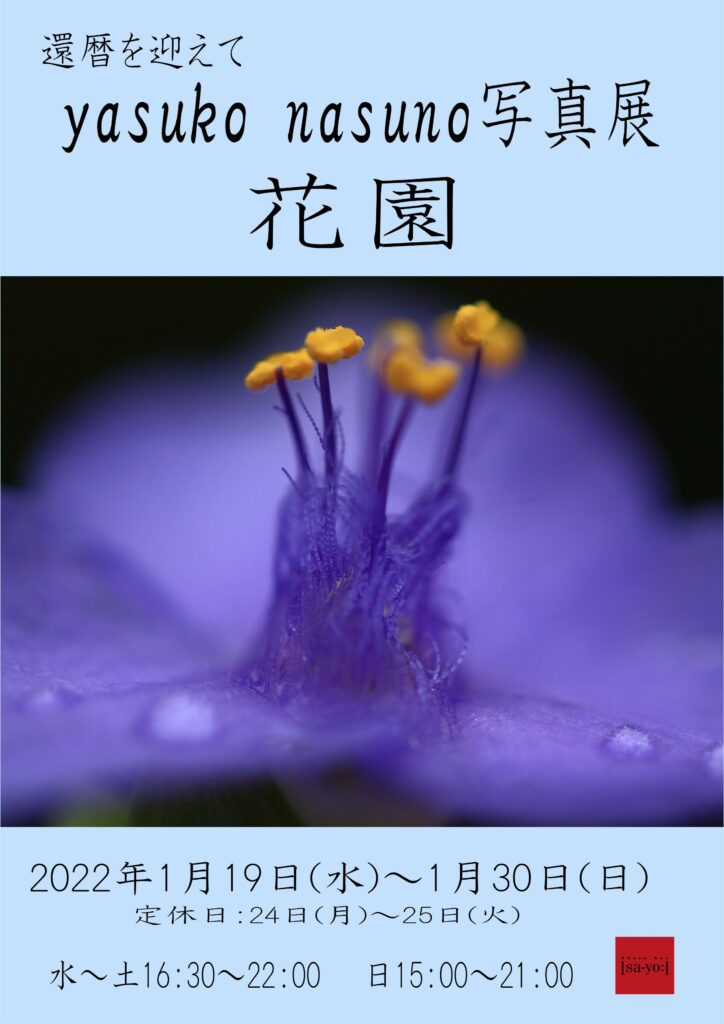 還暦を迎えて yasuko nasuno写真展　花園の画像