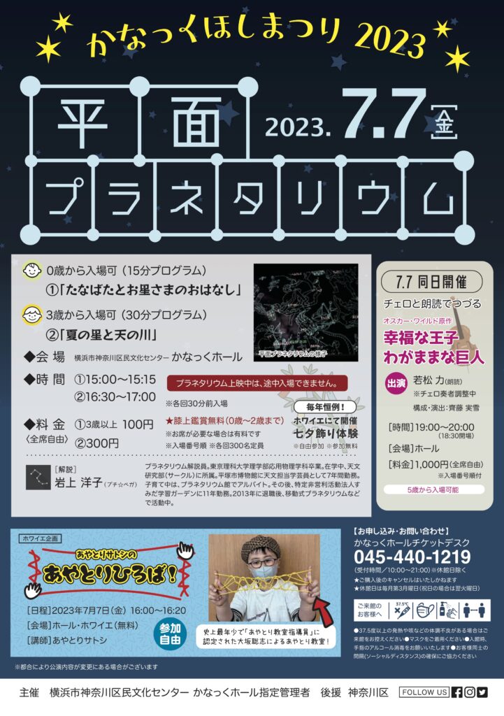 かなっくほしまつり2023   〜平面プラネタリム〜の画像