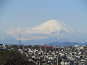 三殿台遺跡から見る富士山（青空）