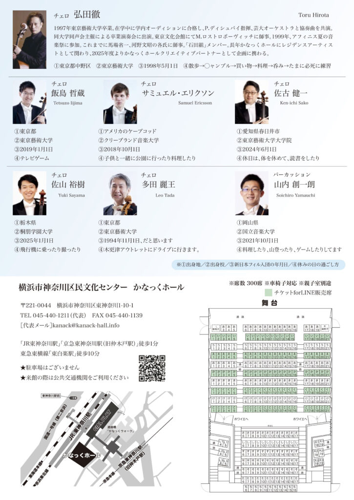 【共催】かなっくホールクリエイティブパートナー 弘田徹がお届けする チェンバーミュージック 奏(かなで) vol.1の画像