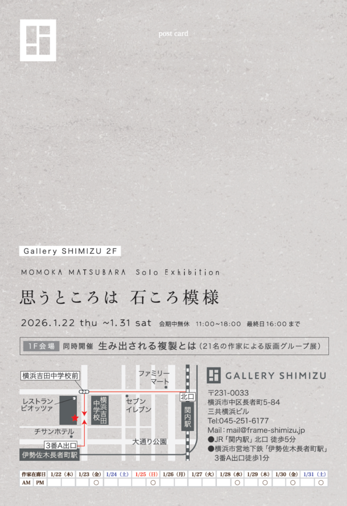 松原百香 個展 「思うところは石ころ模様」の画像