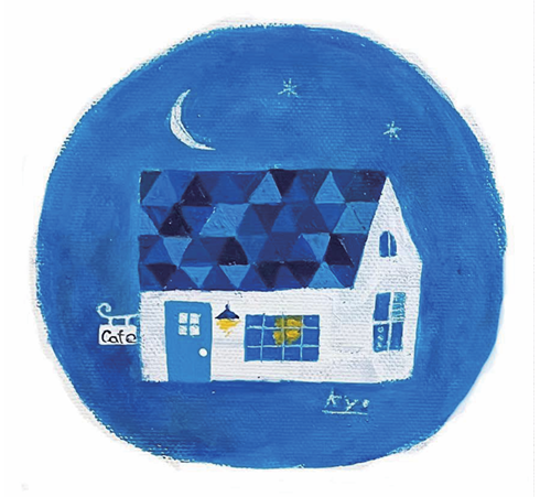 清水今日子個展・にゃにゃまがりの喫茶店の画像