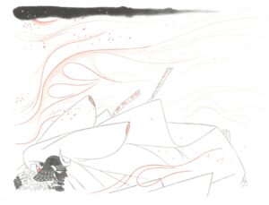 『月から来た男』見返し画 画像 『白描画冊』より