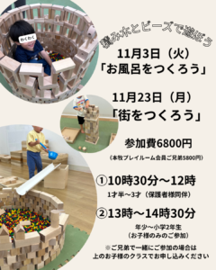 積み木とビーズで遊ぼうの画像