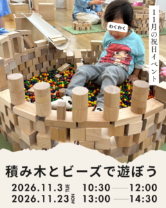 積み木とビーズで遊ぼうの画像